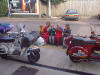 On the way to Edinburgh  - stop for fuel (and a fag for Bec) - 1999